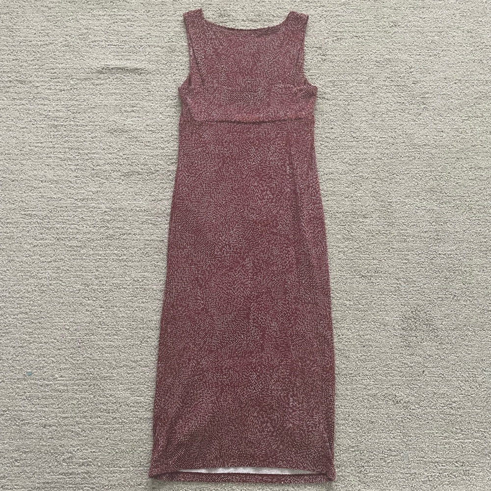 Athleta Red Sleeveless Dress midi jersey soft buttery lined petite